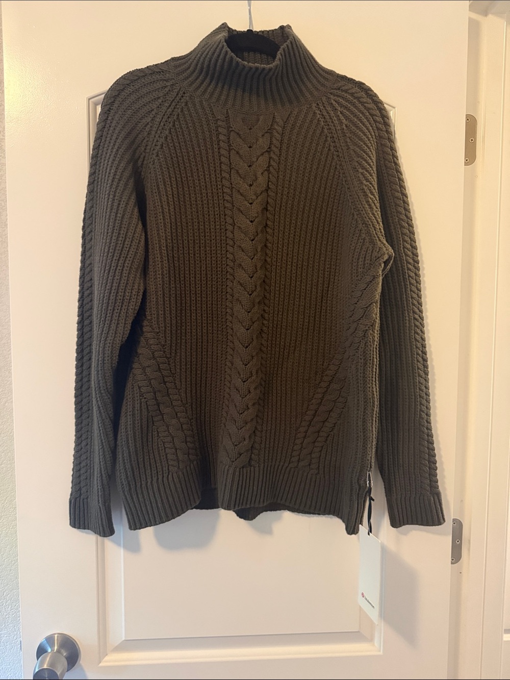NWT lululemon Olive Cable-Knit Turtleneck Sweater